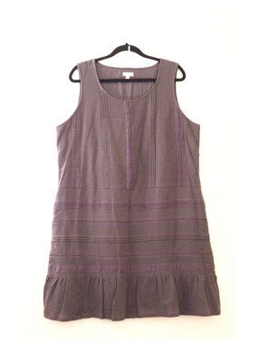 * Garnet Hill Lace-Detail Trapeze Sleeveless Dress sz 18